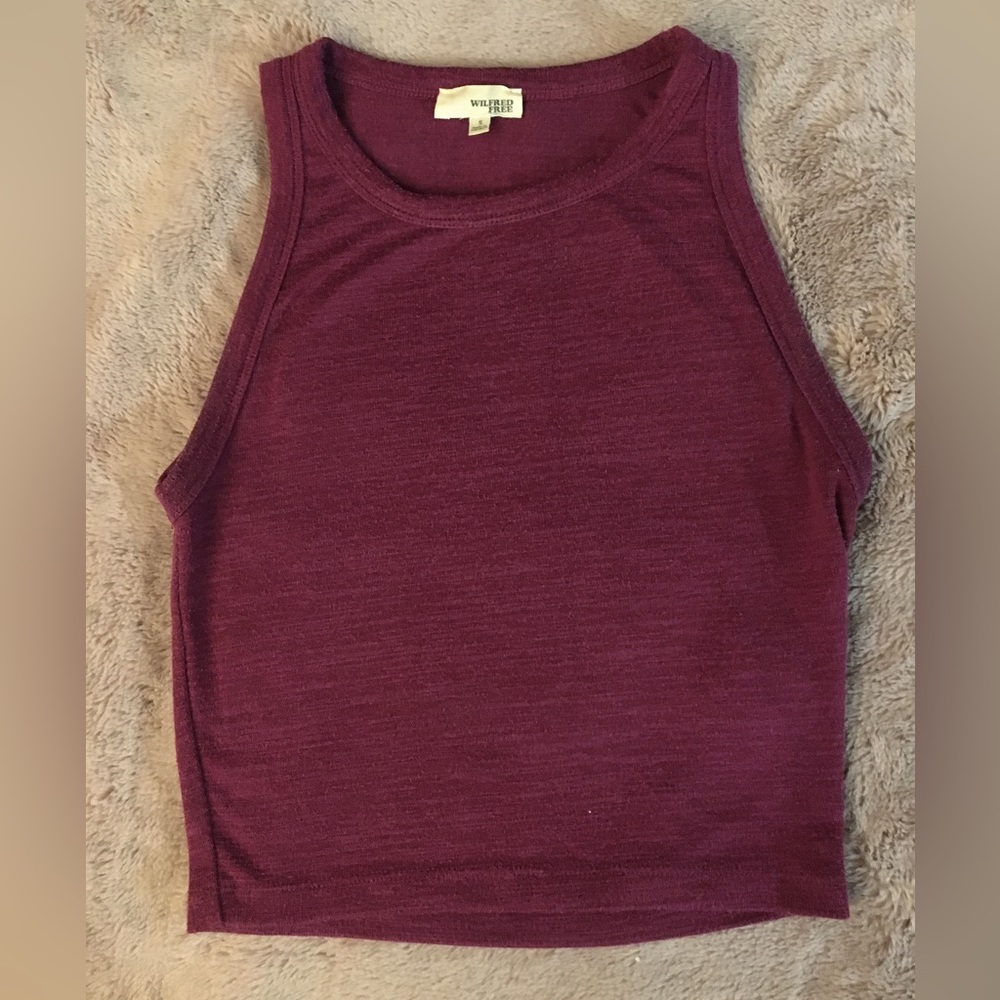 Wilfred raspberry stretchy crop top